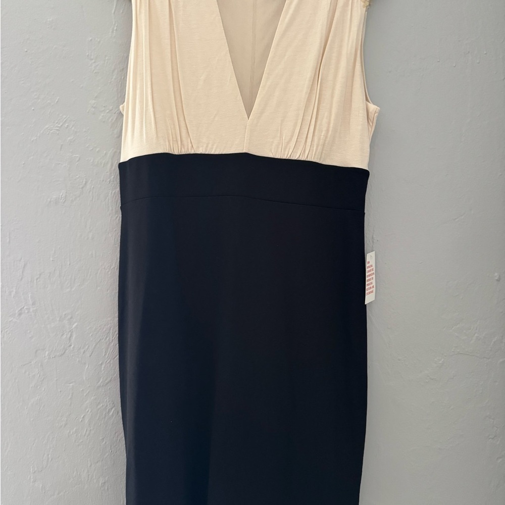 VENUS Cream Pleated Sheath Midi Dress #65